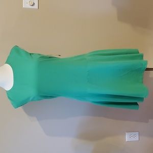 Ralph Laren pretty green sleeveless dress with bottom ruffle. NWT Size 14